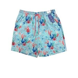 Caribbean 3XT Swim Trunks Ocean Blue 3 Pockets Fish Boxer Brief Liner Quick Dry